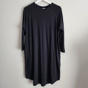 DWELLING APPAREL Dress Womens Medium Black Oversized Boxy Ethical Made In Canada